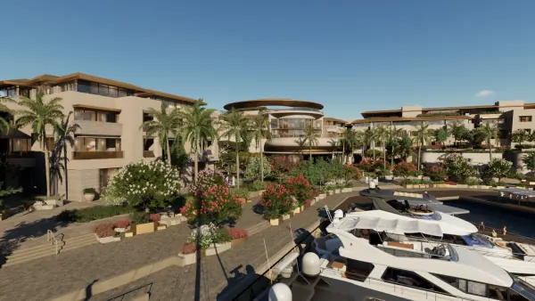 Waterfront luxury residences and yacht marina at AMAALA
