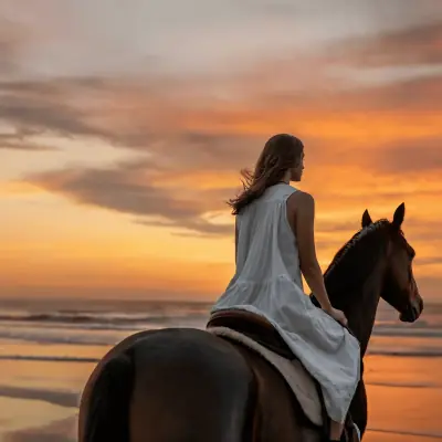 Horseback riding experience along the Red Sea shoreline at sunset
