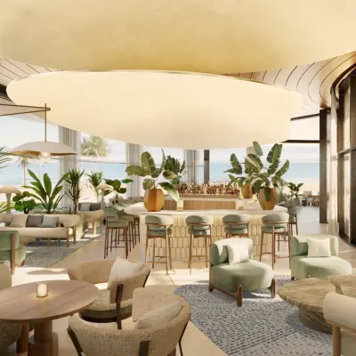Luxury all day dining bar with panoramic sea views