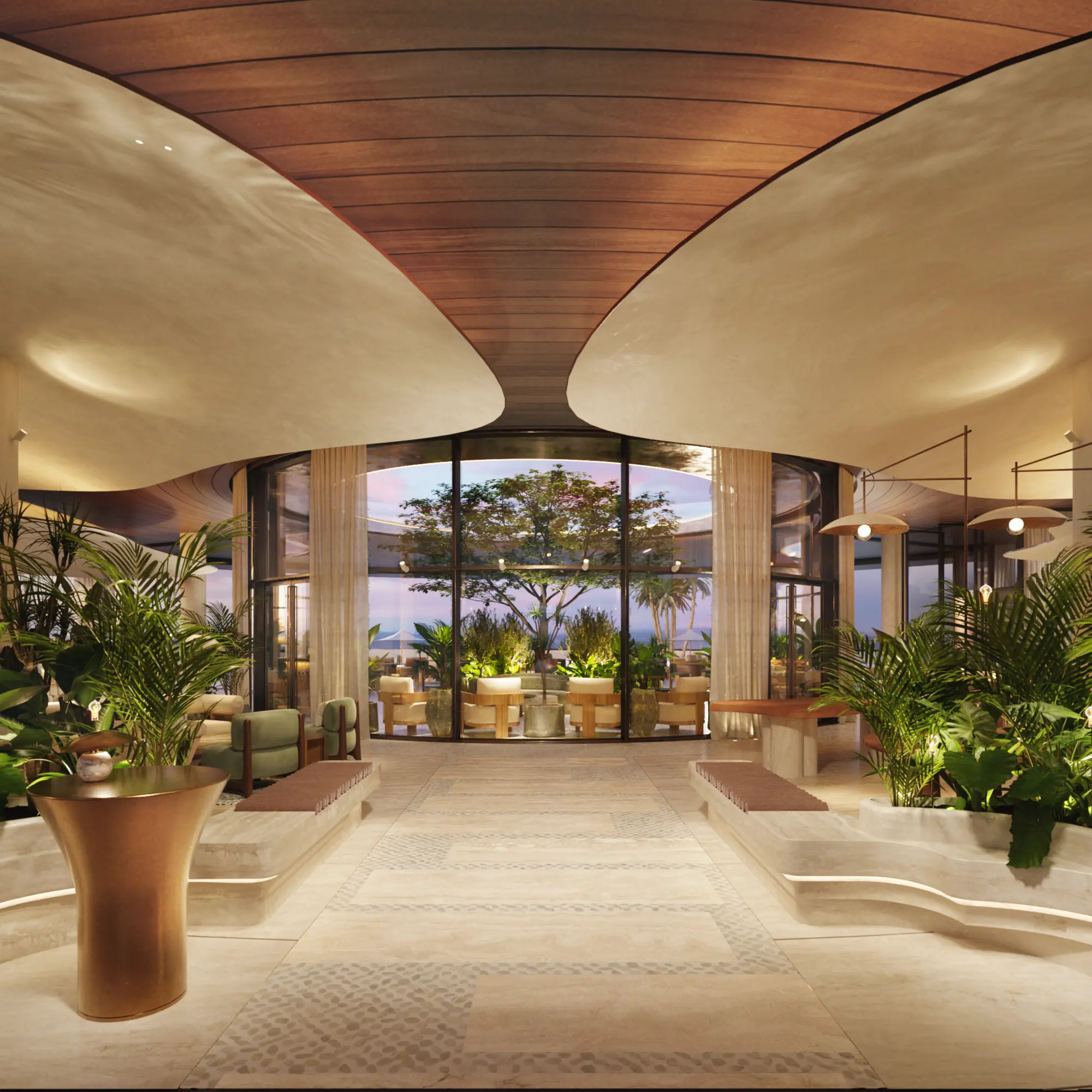 Elegant entrance to luxury dining experience