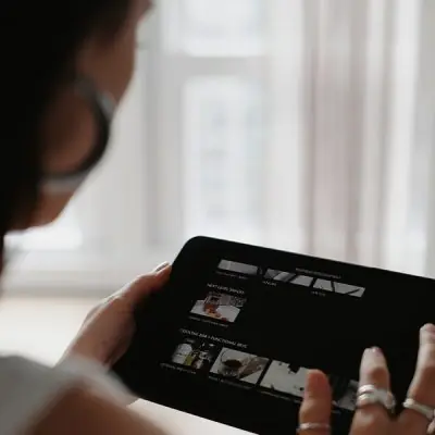 Guest using in-room iPad controls