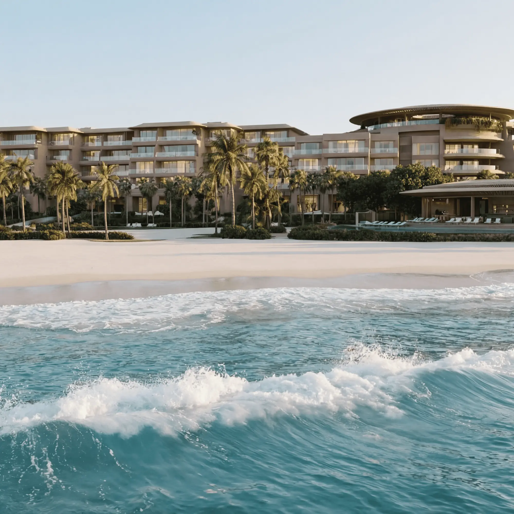 Luxury beachfront resort exterior view