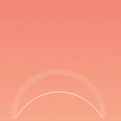 Minimalist coral-to-peach gradient design with layered white arcs forming a soft, abstract composition.