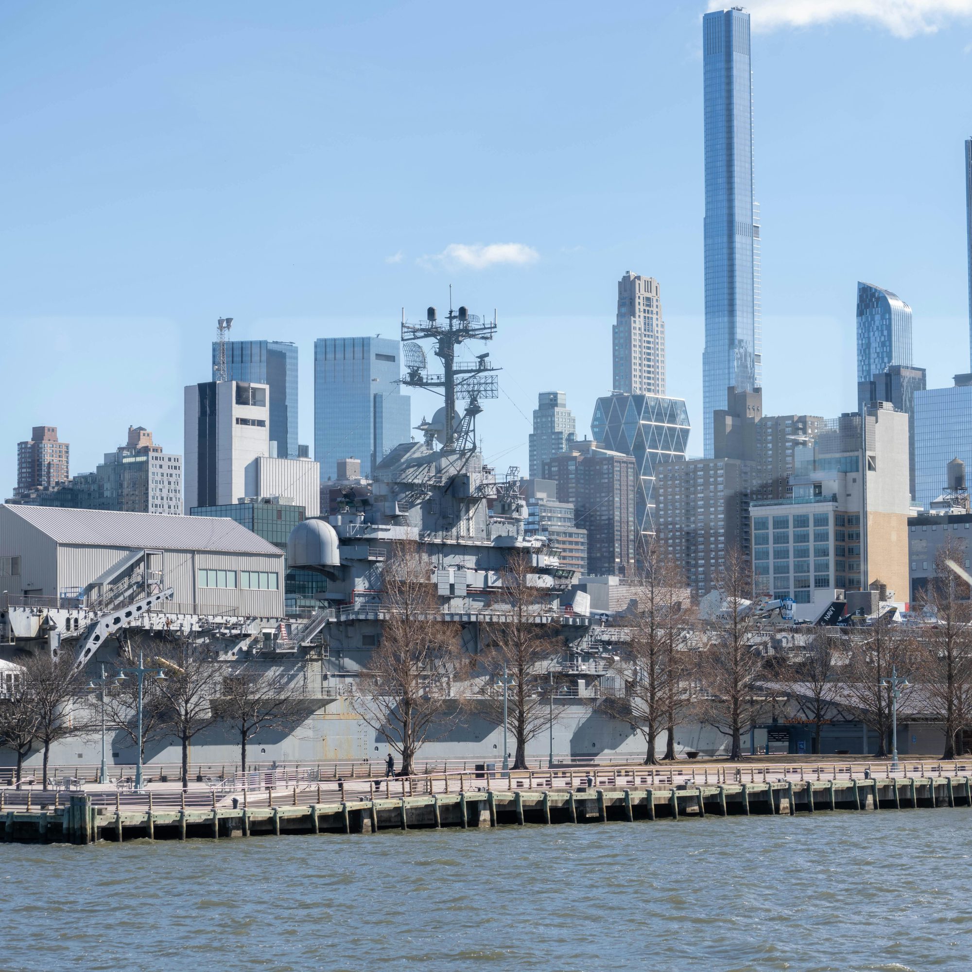 huge boat outside new york
