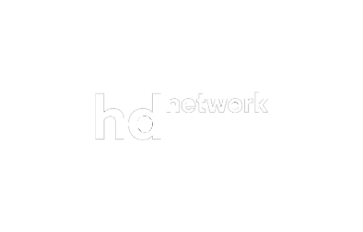 HD network logo on a plain white rectangle, displaying no shapes, text, or other elements.